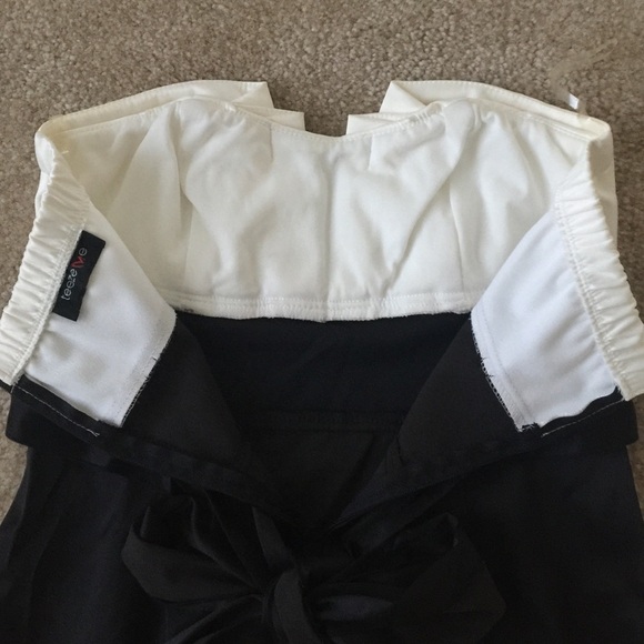 ASOS black and white strapless dress - Picture 4 of 5